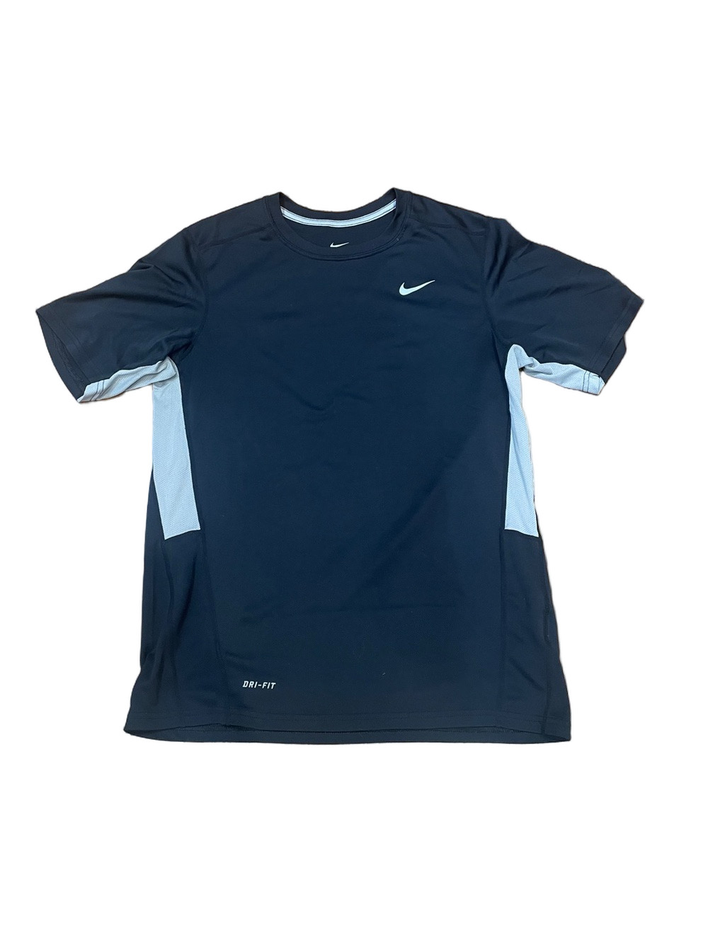 Nike Black Short Sleeve Dri-FIT Shirt with Light Gray Panels
